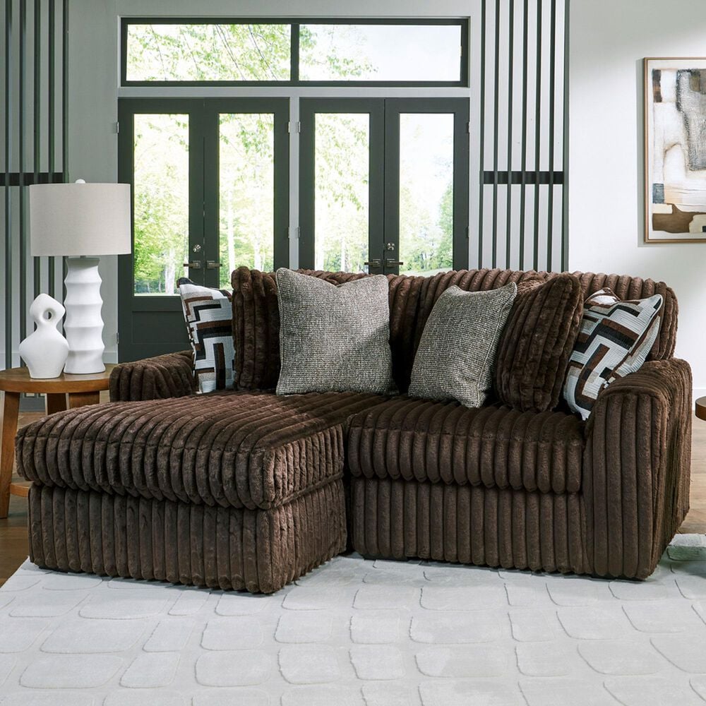 Ashley Midnight-Madness 2-Piece Left Facing Sectional with Chaise in Chocolate, , large