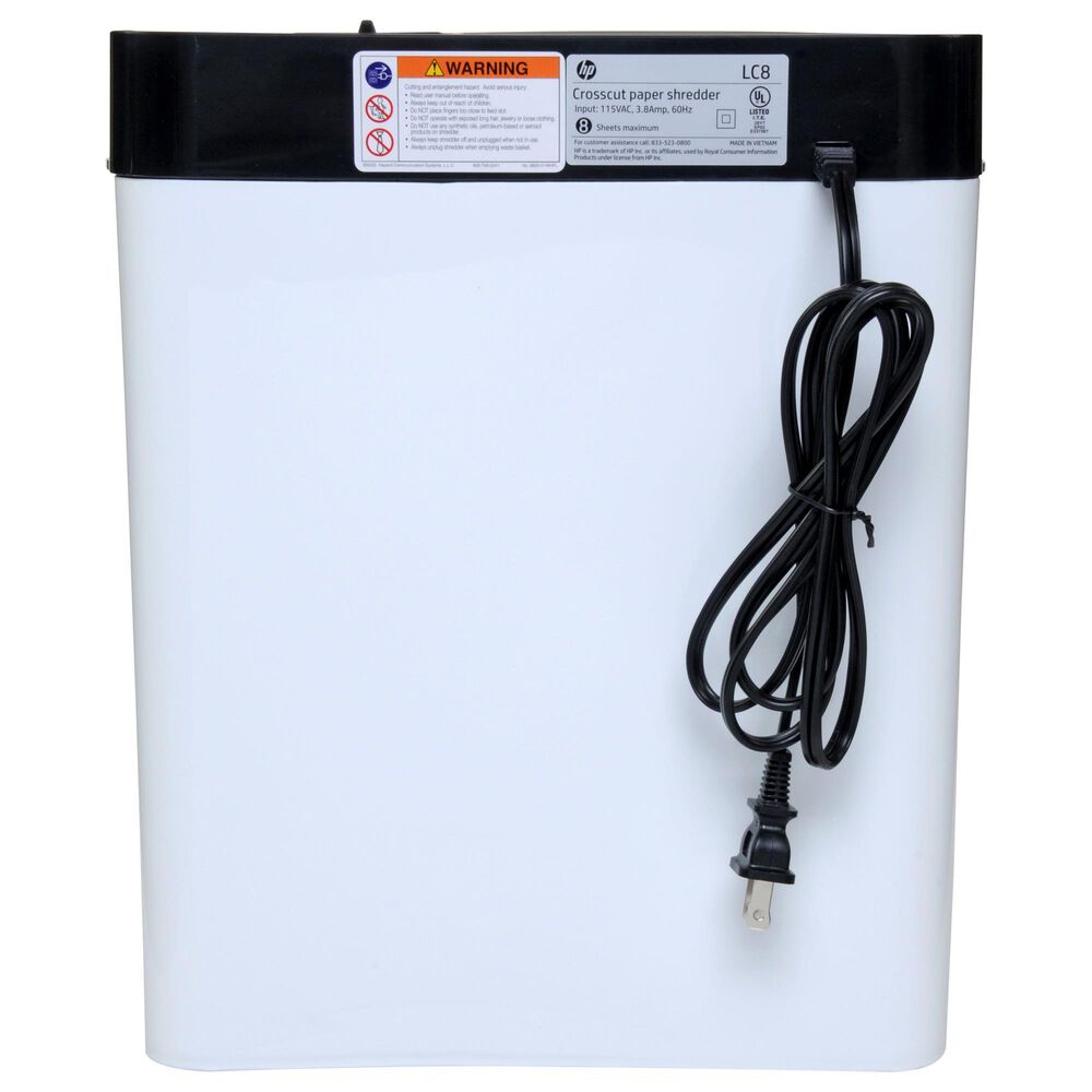 HP LC8 Cross Cut Shredder in White, , large