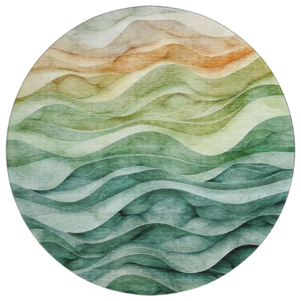 Dalyn Rug Company Pacifica PA4 8" Round Teal Area Rug, , large