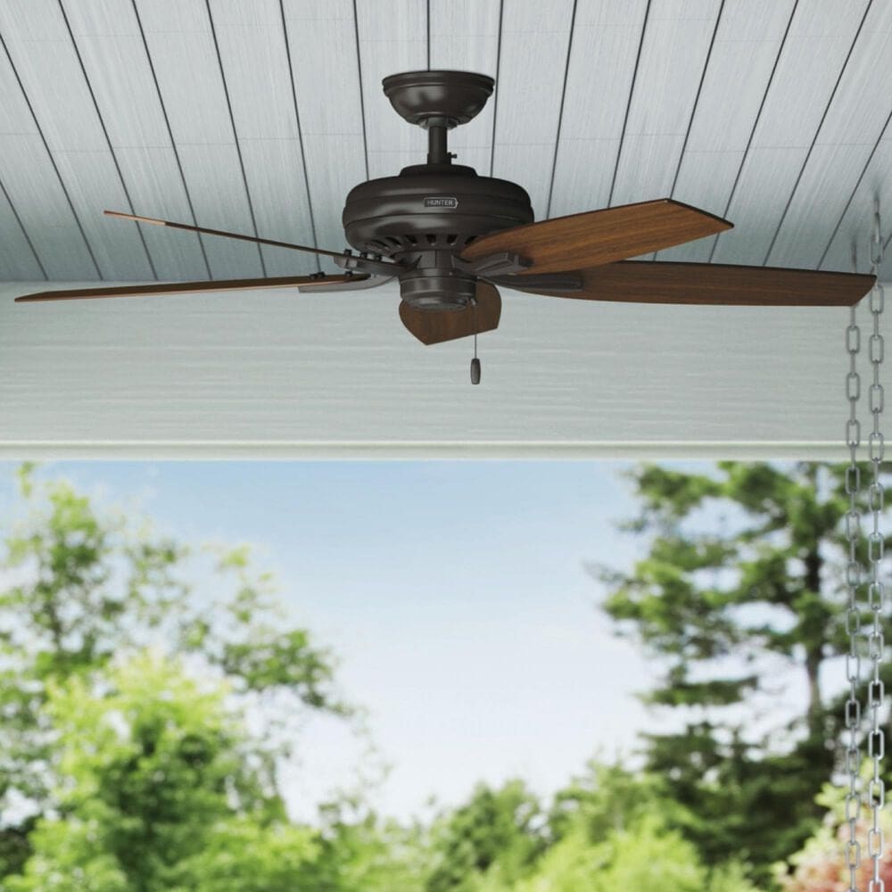 Hunter Newsome 52&quot; Outdoor Ceiling Fan in Premier Bronze, , large