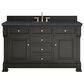 James Martin Vanities Brookfield 60" Single Bathroom Vanity in Black Onyx with 3 cm Charcoal Soapstone Quartz Top and Rectangular Sink, , large