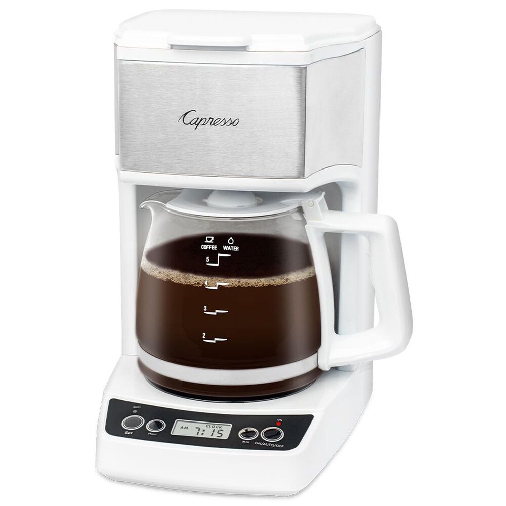 Jura 5-Cup 25 Oz Mini Drip Coffee Maker in White and Stainless Steel, , large