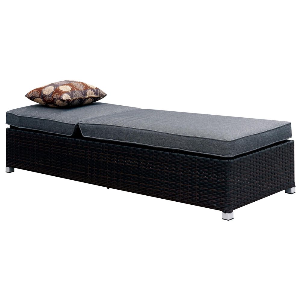 Furniture of America Bledsoe Patio Chaise Lounge in Gray, , large