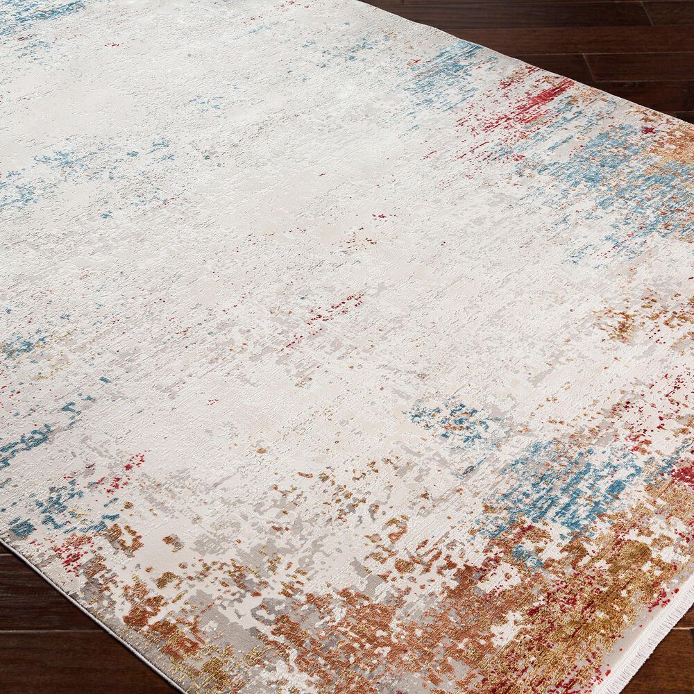 Surya Solar 12&#39; x 15&#39; Orange, Saffron, Red, Sky Blue, White, Gray and Charcoal Area Rug, , large