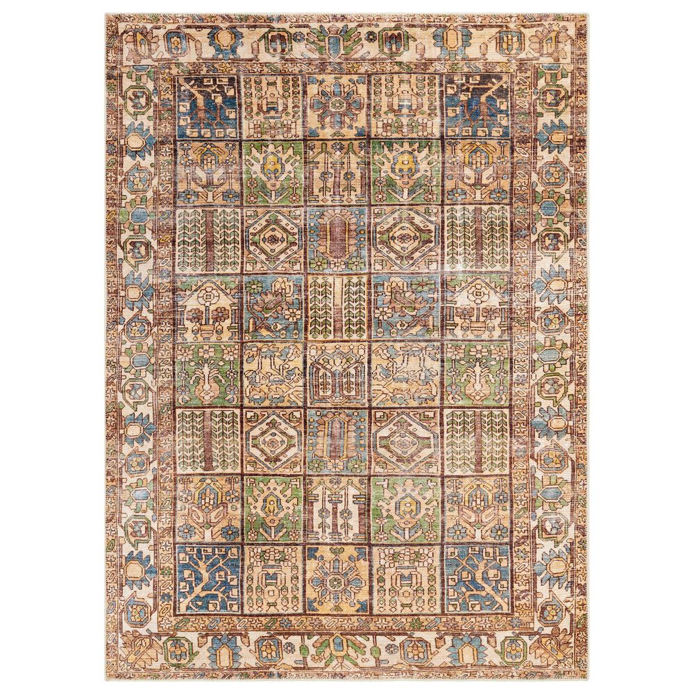 Surya Amelie 2"7" x 7"10" Blue, Green, Saffron, Brown and Beige Runner, , large