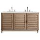 James Martin Vanities Portland 60" Double Bathroom Vanity in Whitewashed Walnut with 3 cm Ethereal Noctis Quartz Top and Rectangular Sinks, , large
