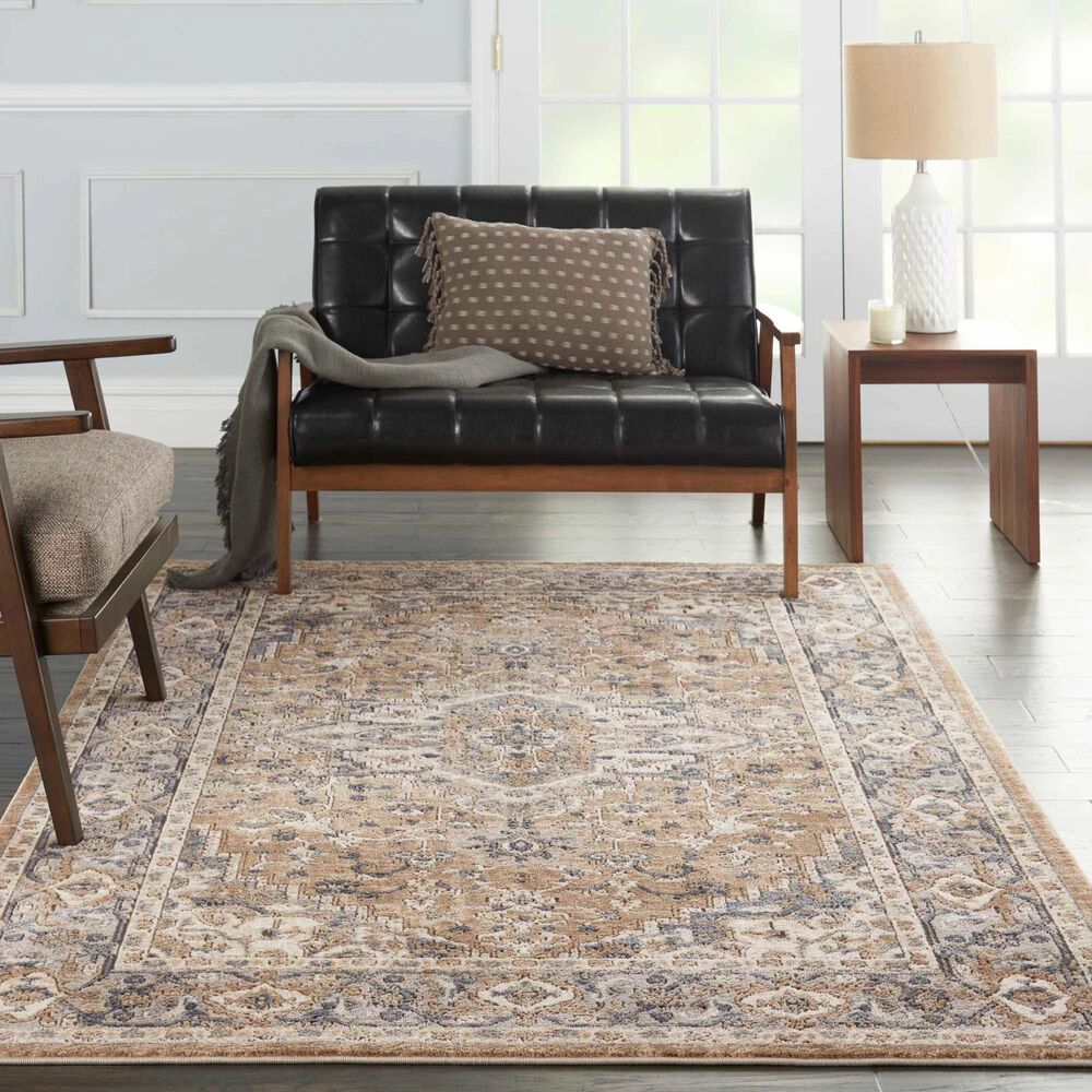 Nourison Quarry QUA05 6&#39; x 9&#39; Beige and Grey Area Rug, , large