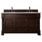 James Martin Vanities Brookfield 60" Double Bathroom Vanity in Burnished Mahogany with 3 cm Lime Delight Quartz Top and Rectangular Sinks, , large