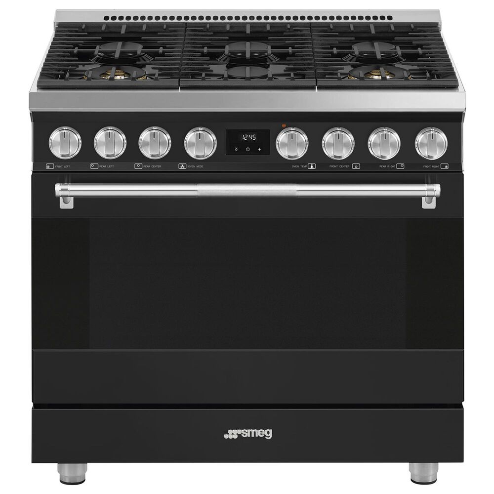 SMEG Professional 36" Gas Range in Matte Black, , large