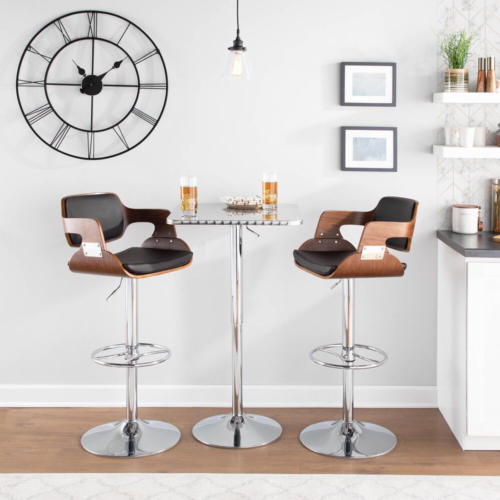 Lumisource 41&quot; Adjustable Bar Table in Silver and Chrome, , large
