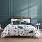BEBEJAN Abstract Vines 5-Piece King/Cal King Comforter Set in Navy Blue, Gold and White, , large