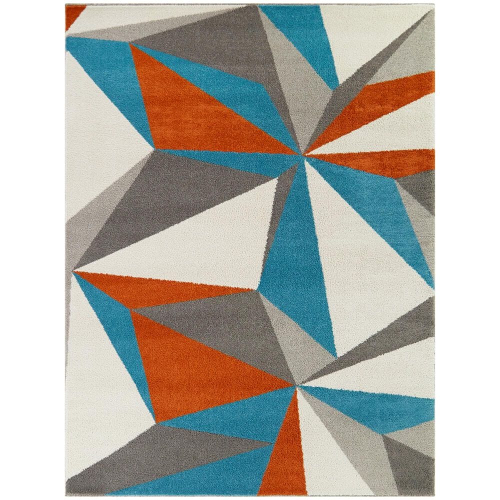 Balta Rugs Jayce 5" 3" x 7" Blue and Orange Area Rug, , large