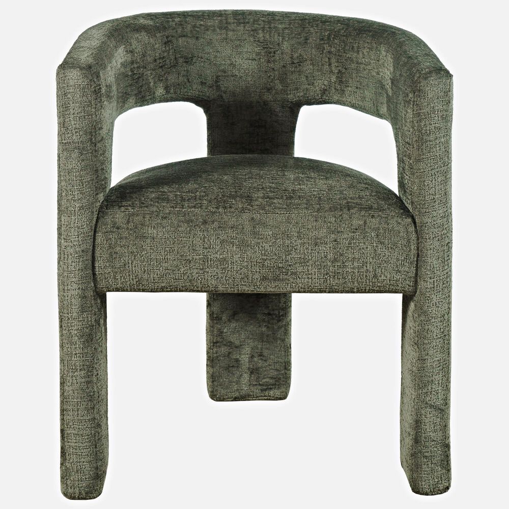 Waltham Gwen Open-Back Upholstered Arm Chair in Forest, , large