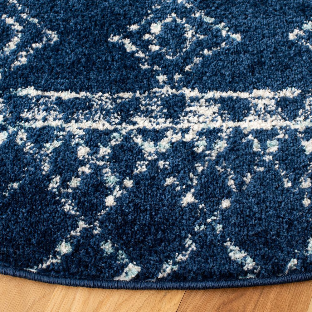 Safavieh Tulum 5&#39; Round Navy and Ivory Area Rug, , large