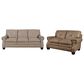 Bordeaux & Co Stationary Leather Sofa and Loveseat Set in Juno Pebble, , large
