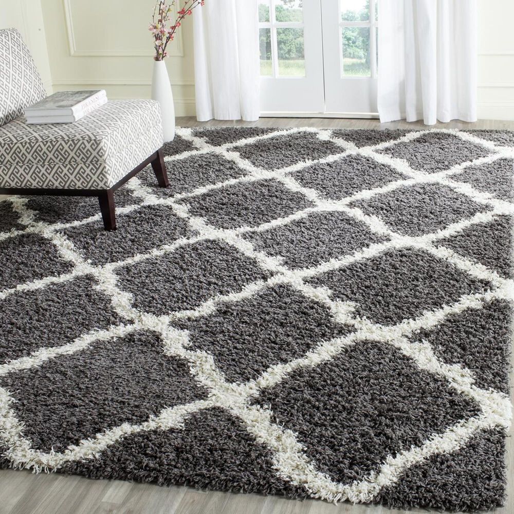 Safavieh Dallas Shag SGD257A-10 10&#39; x 14&#39; Dark Grey/Ivory Area Rug, , large