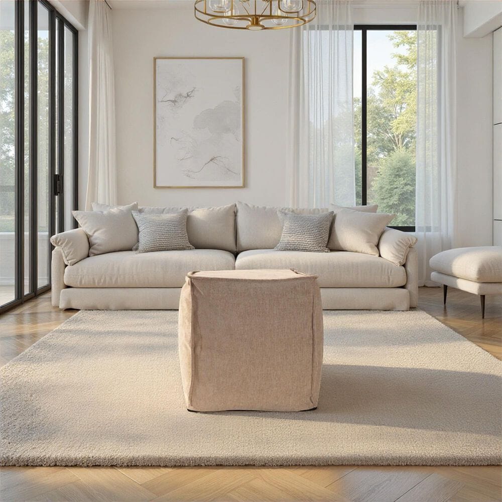 Howard Elliott Komodo Square Pouf in Sand, , large