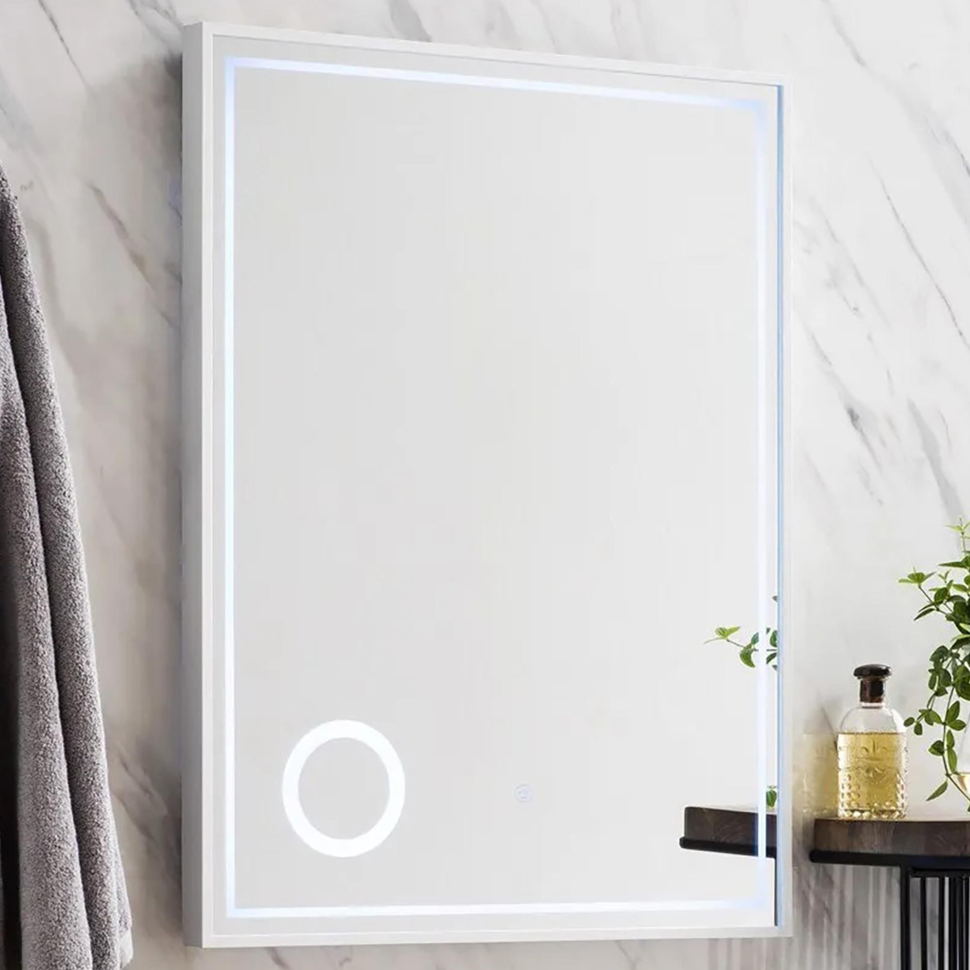 Led bathroom mirror with shaver socket 800x600 2025
