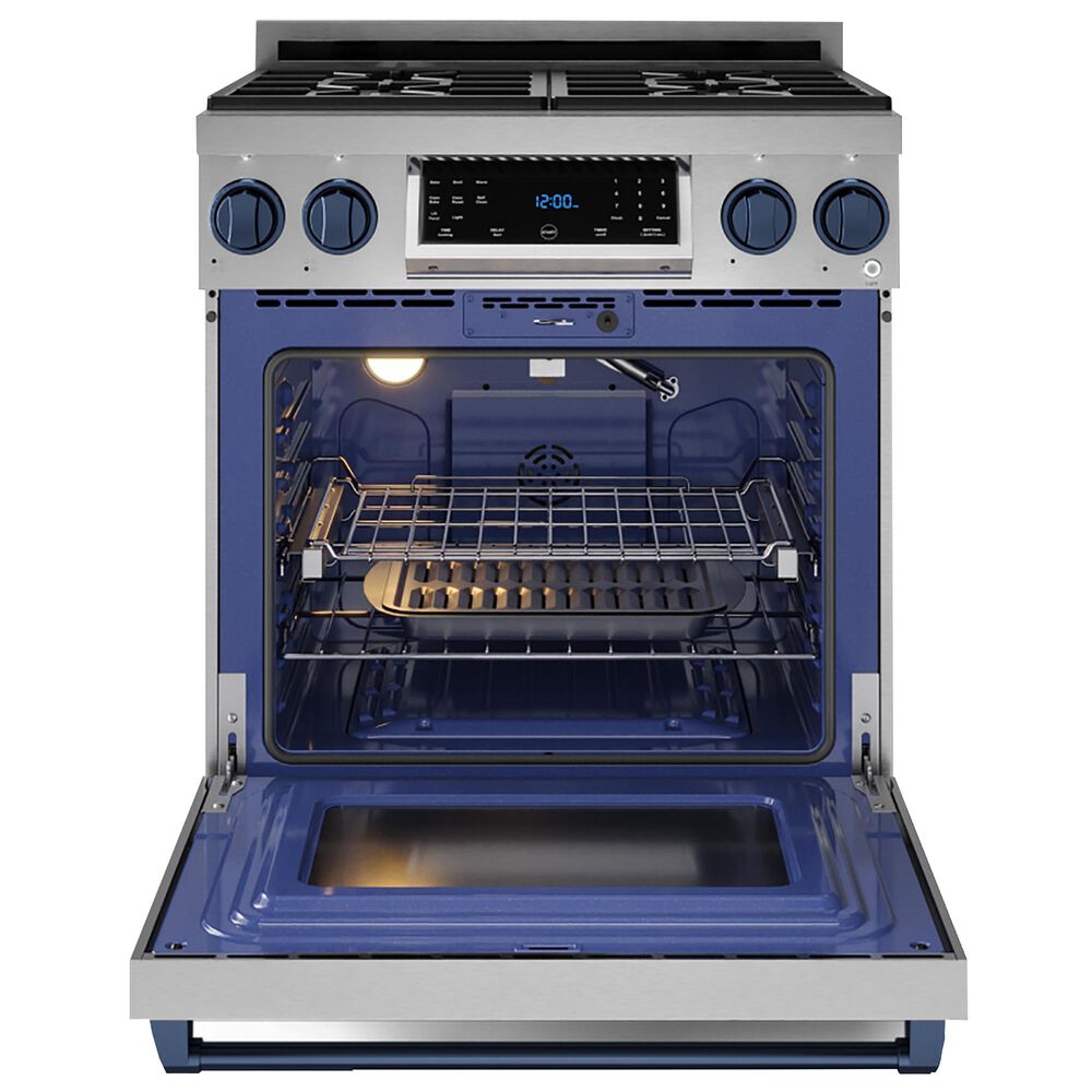 Thor Kitchen Gordon Ramsay 4.55 Cu. Ft. 30&quot; Professional Natural Gas Range with Navy Blue Handle Kit in Stainless Steel, , large