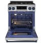 Thor Kitchen Gordon Ramsay 4.55 Cu. Ft. 30" Professional Natural Gas Range with Navy Blue Handle Kit in Stainless Steel, , large