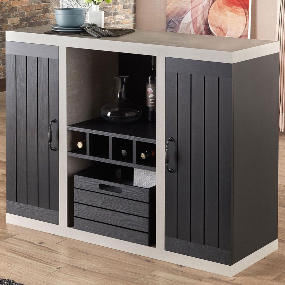 Furniture of America Taylor Buffet in Black/Cement, , large