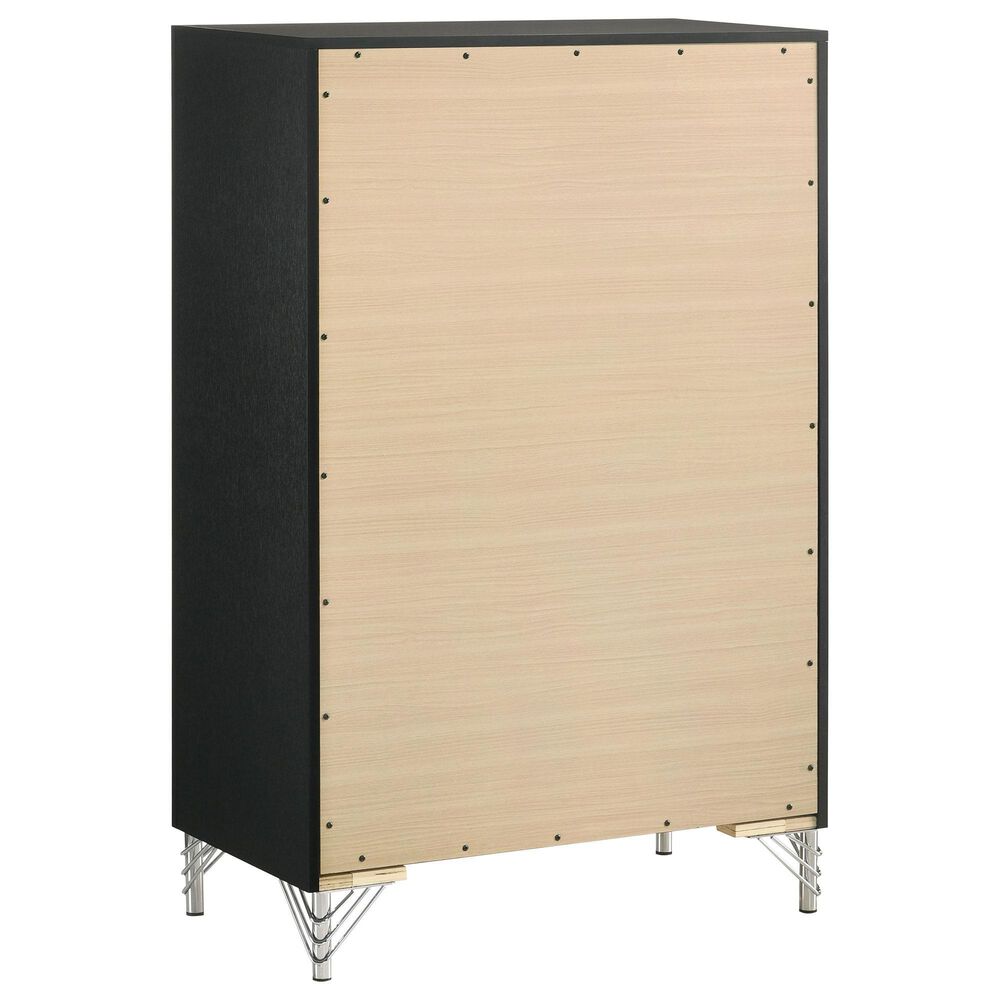 Coaster Lucia 5-Drawer Chest in Black and Chrome, , large