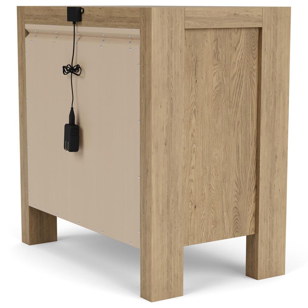Shannon Hills Davie 3-Piece King Upholstered Panel Bed with Nightstand Set in Pale Oak, , large