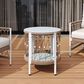Hearth and Haven Outdoor Handwoven Rope Side Table with Glass Top in Beige and Natural, , large