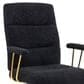 Rta Products Llc Elegant Textured Boucle Office Chair with Padded Arms in Black, , large