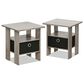 HOMLUX 2-Piece 1-Shelf End Table with Bin Drawer in French Oak, , large