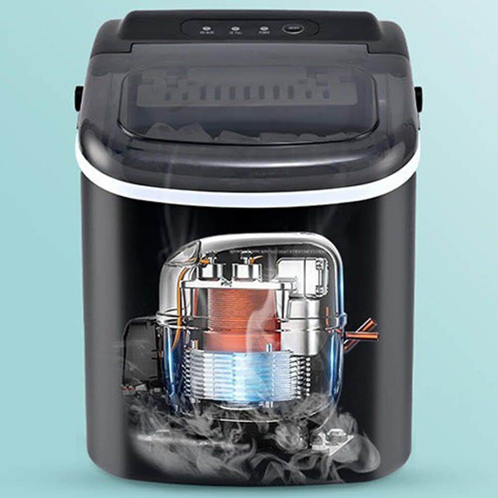 Euhomy 26 Lbs Portable Bullet Ice Maker with Handle in Black, , large