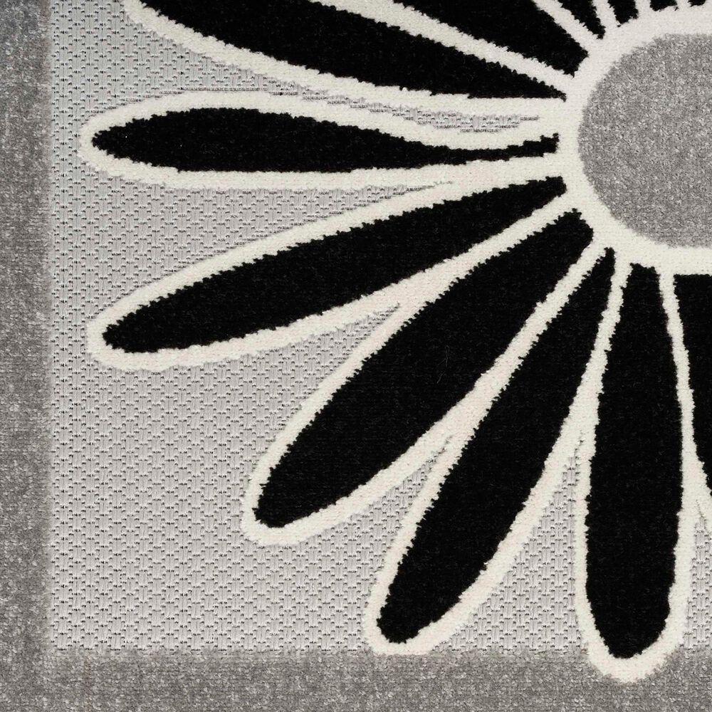Nourison Aloha 7&#39;10&quot; x 10&#39;6&quot; Black and White Indoor/Outdoor Area Rug, , large
