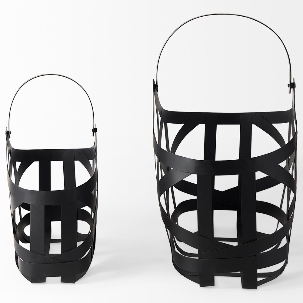 Mercana Tyrell Basket in Matte Black (Set of 2), , large