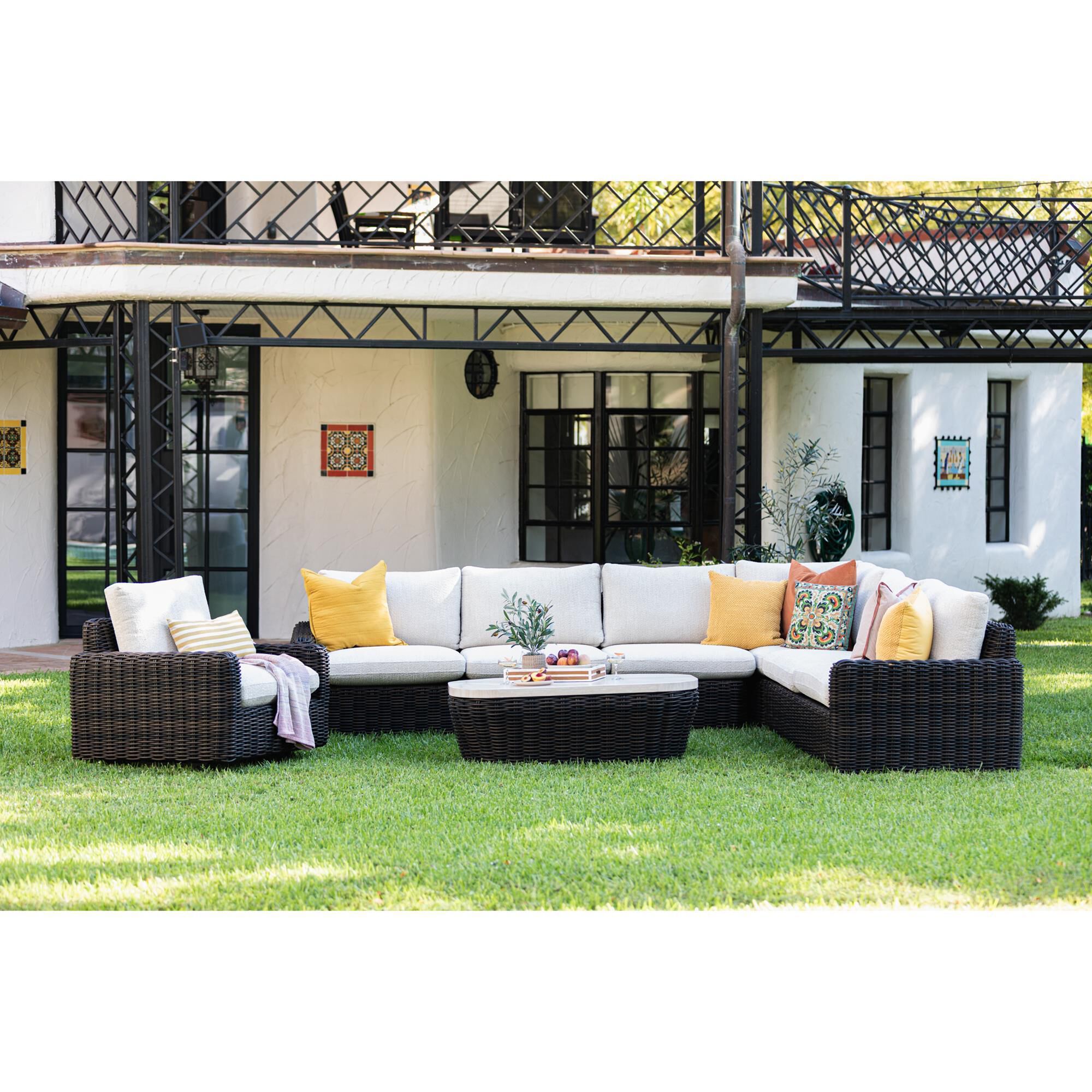 Ashley Kimora 4-Piece Outdoor Sectional in Beige