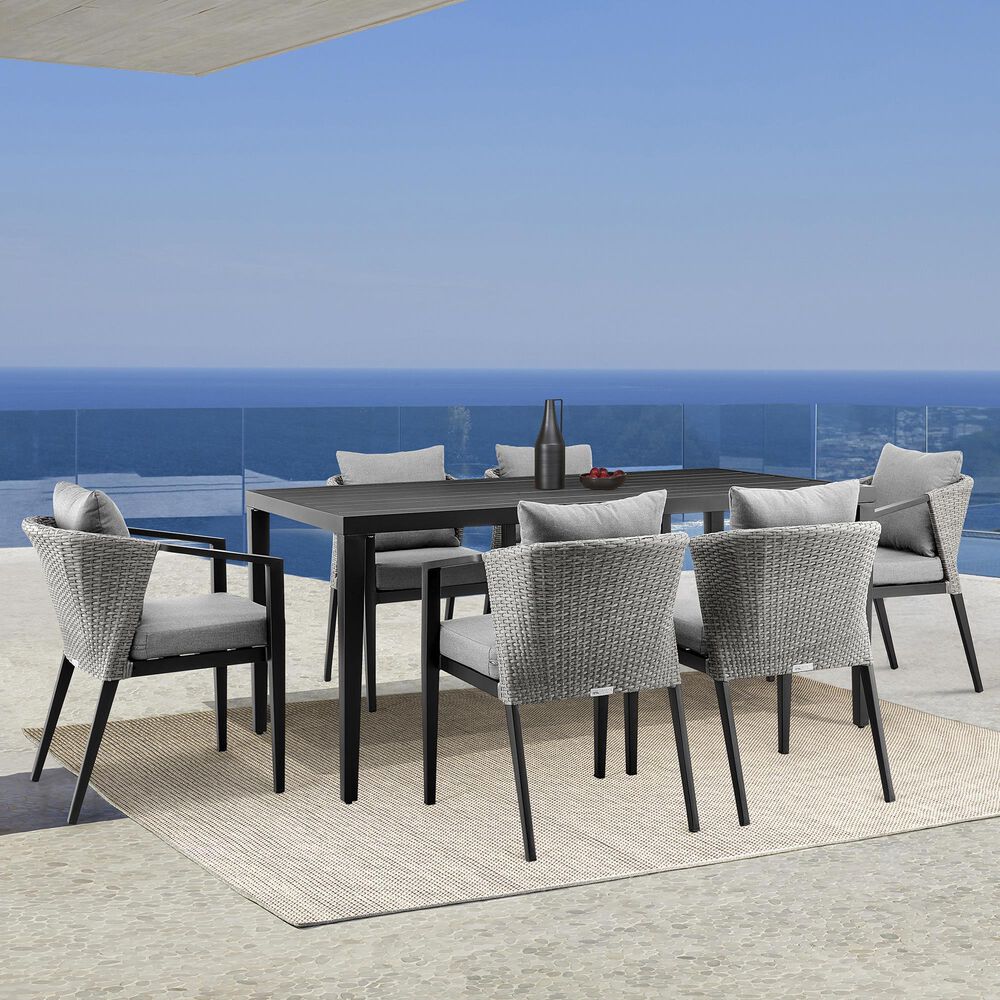 Blue River Aileen 7-Piece Patio Dining Table Set in Black and Grey, , large