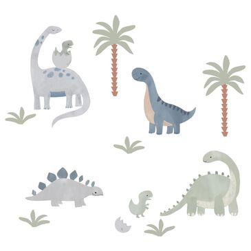 Lambs & Ivy Dino-Might 4-Sheet Wall Decal in Green, Gray and Blue, , large