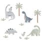 Lambs & Ivy Dino-Might 4-Sheet Wall Decal in Green, Gray and Blue, , large