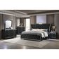 Pacific Landing Lorient King Upholstered Wingback Bed in Black, , large