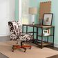 Linon Home Decor Draper Office Chair with Brown and White Cow Cushion in Walnut, , large