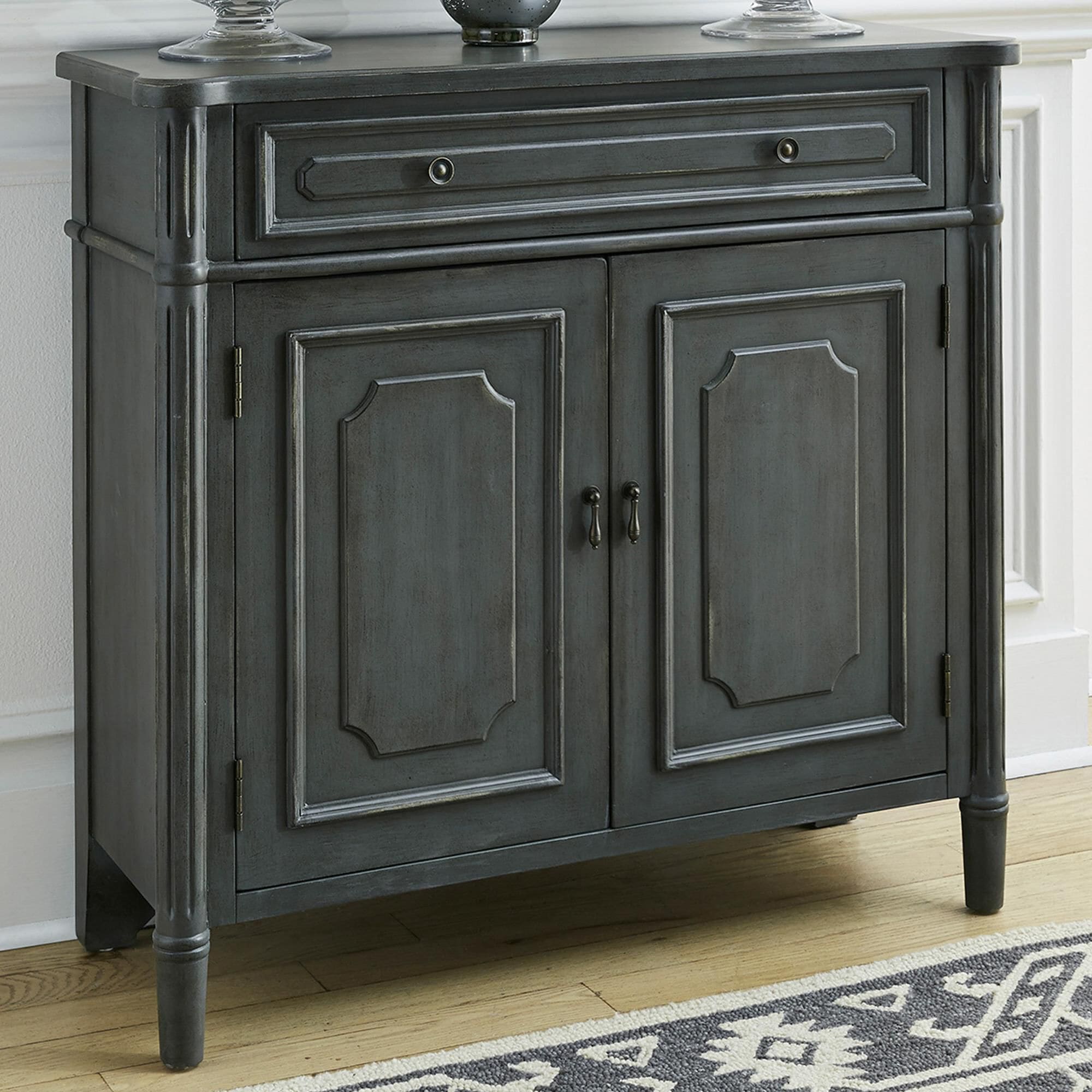 Dark gray hot sale accent cabinet