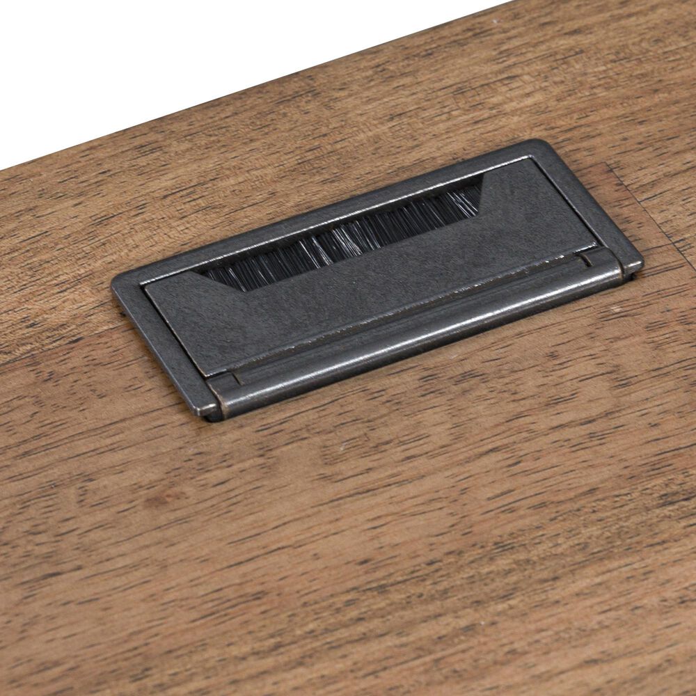 Ashley Wildenauer L-Shaped Desk in Rich Brown and Warm Satin Black, , large