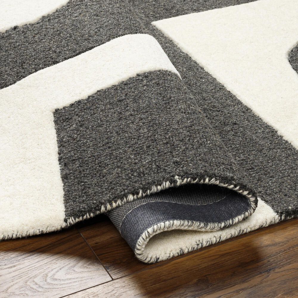 Surya Brook 2&#39; x 3&#39; White and Charcoal Area Rug, , large
