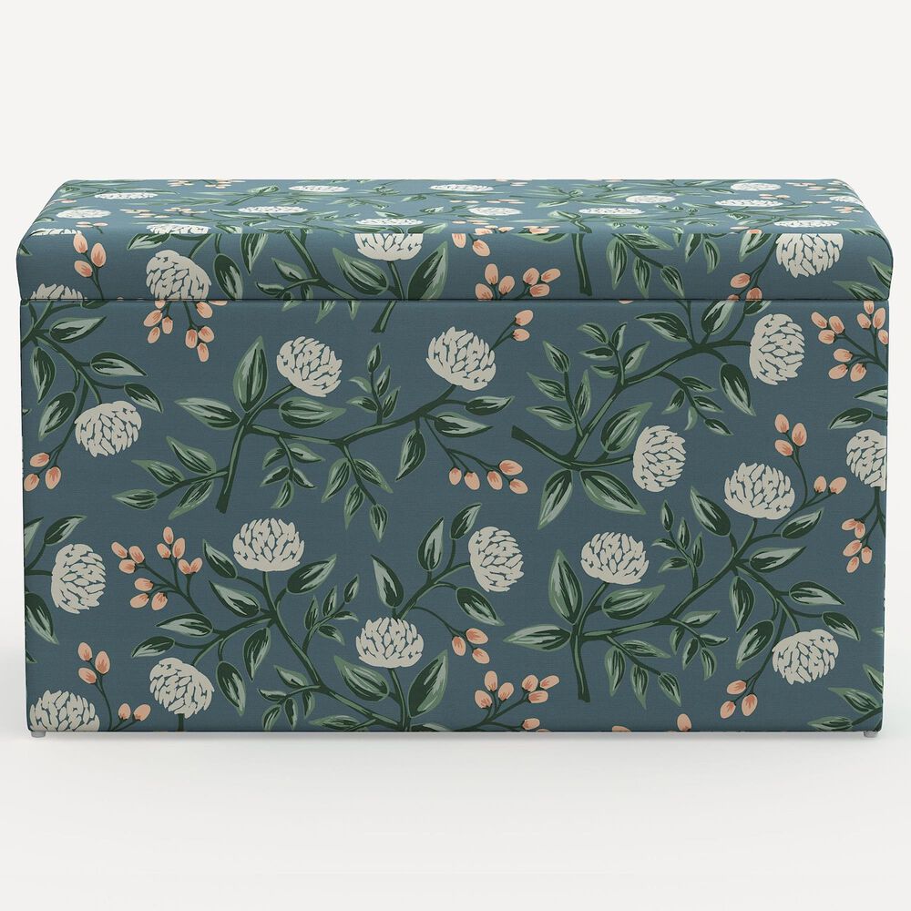 Rifle Paper Co Crafted by Cloth &amp; Company Willie Storage Bench in Peonies Emerald, , large