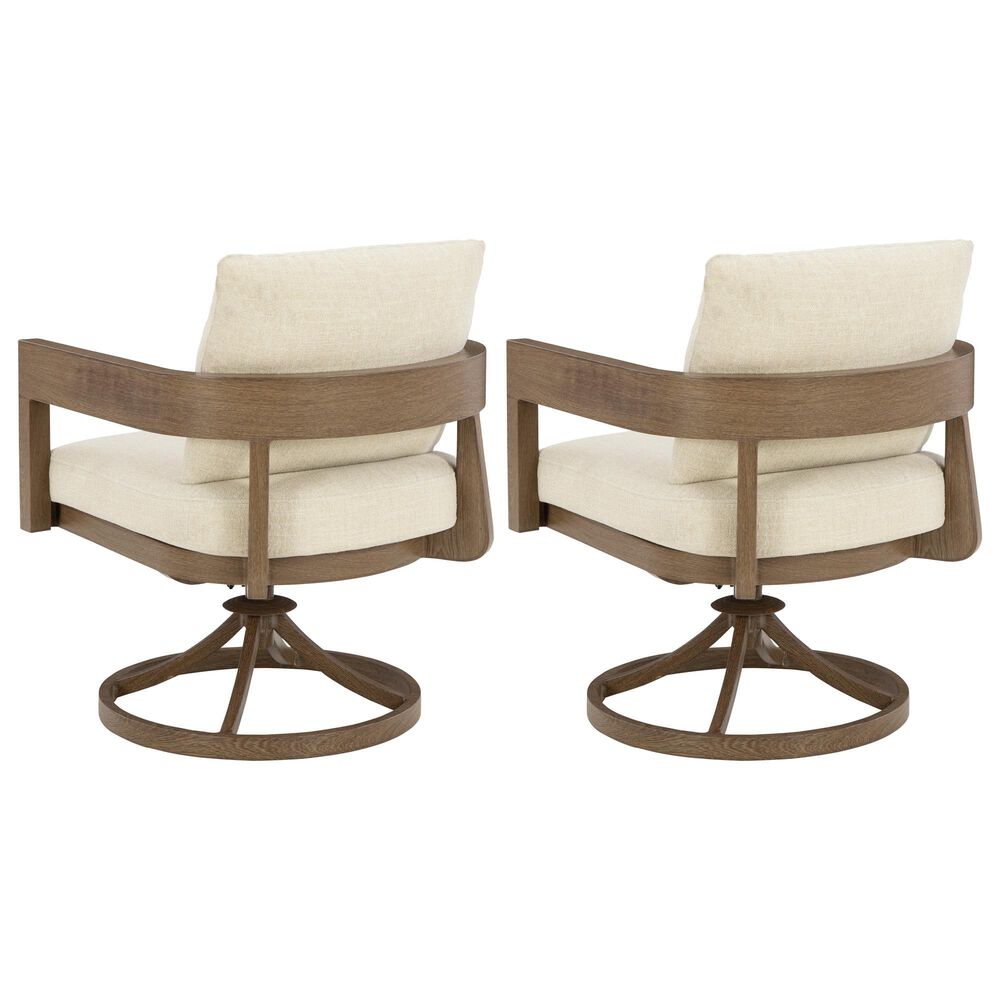 Ashley Serene Bay Patio Swivel Dining Chair in White (Set of 2), , large