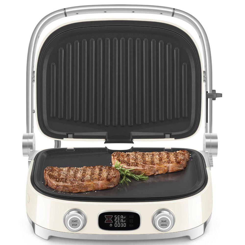 SMEG 19" Retro Style Multi-Use Grill in Cream, , large