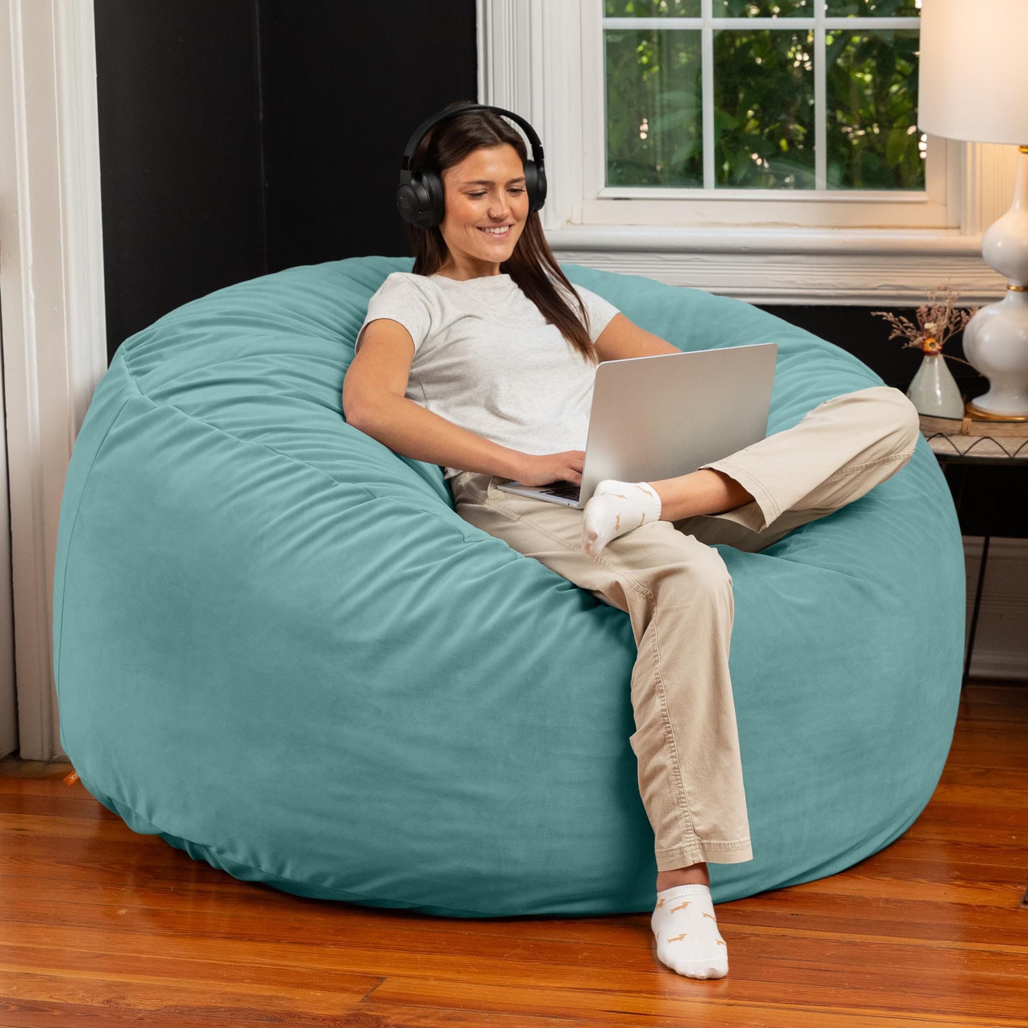 ヨサチェア　　YOSAチェアver.5 Jaxx Saxx 5' Large Round Bean Bag Chair in Turquoise