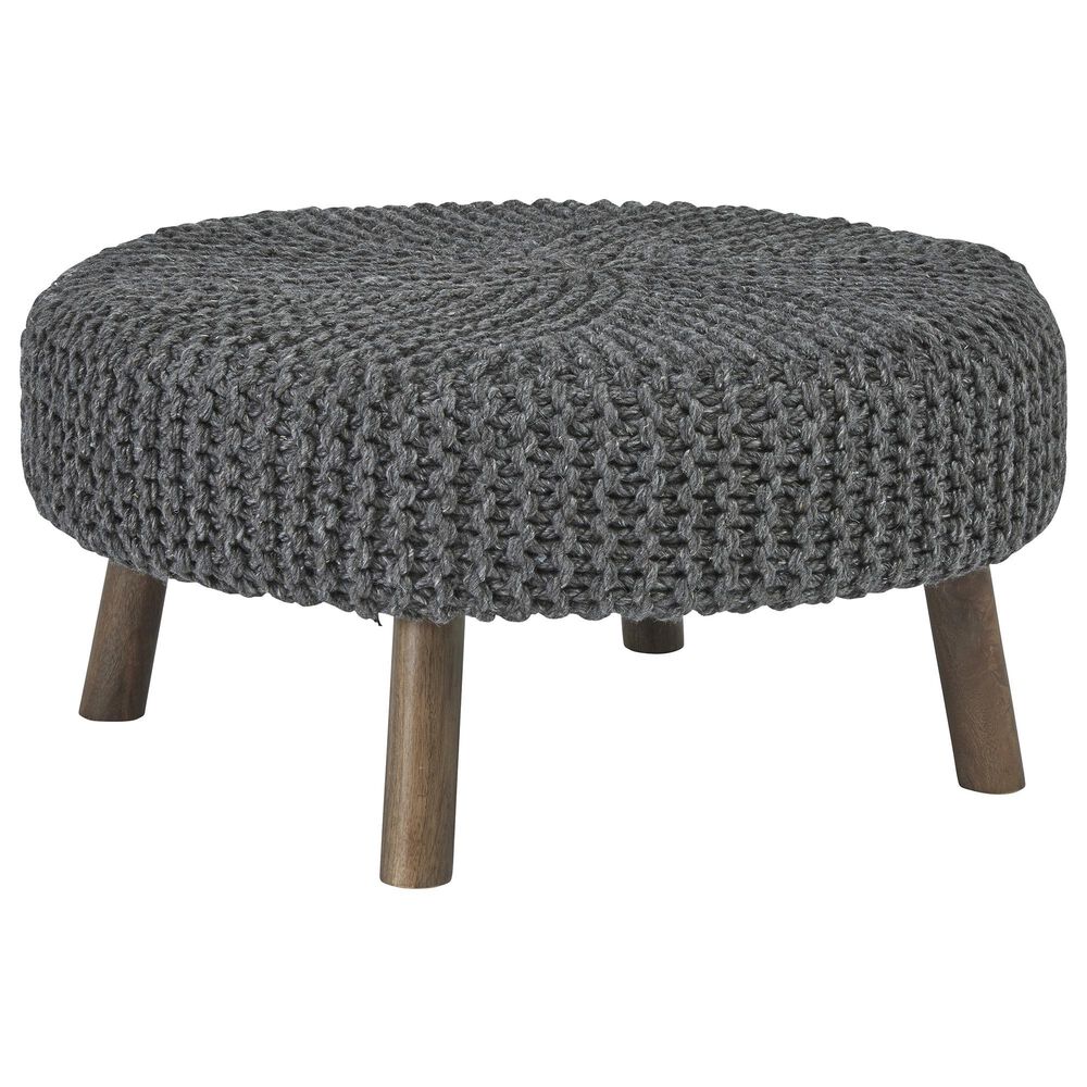 Ashley Jassmyn Oversized Accent Ottoman in Charcoal, , large
