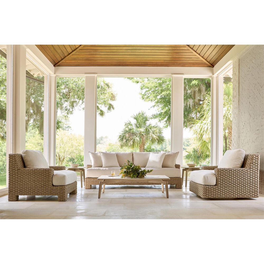 Bernhardt Aurora Patio Cocktail Table in Warm Shale and Sea Oat, , large