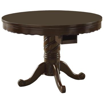Pacific Landing Turk 3-in-1 Round Game Table with Accessories in Brown Cherry, , large