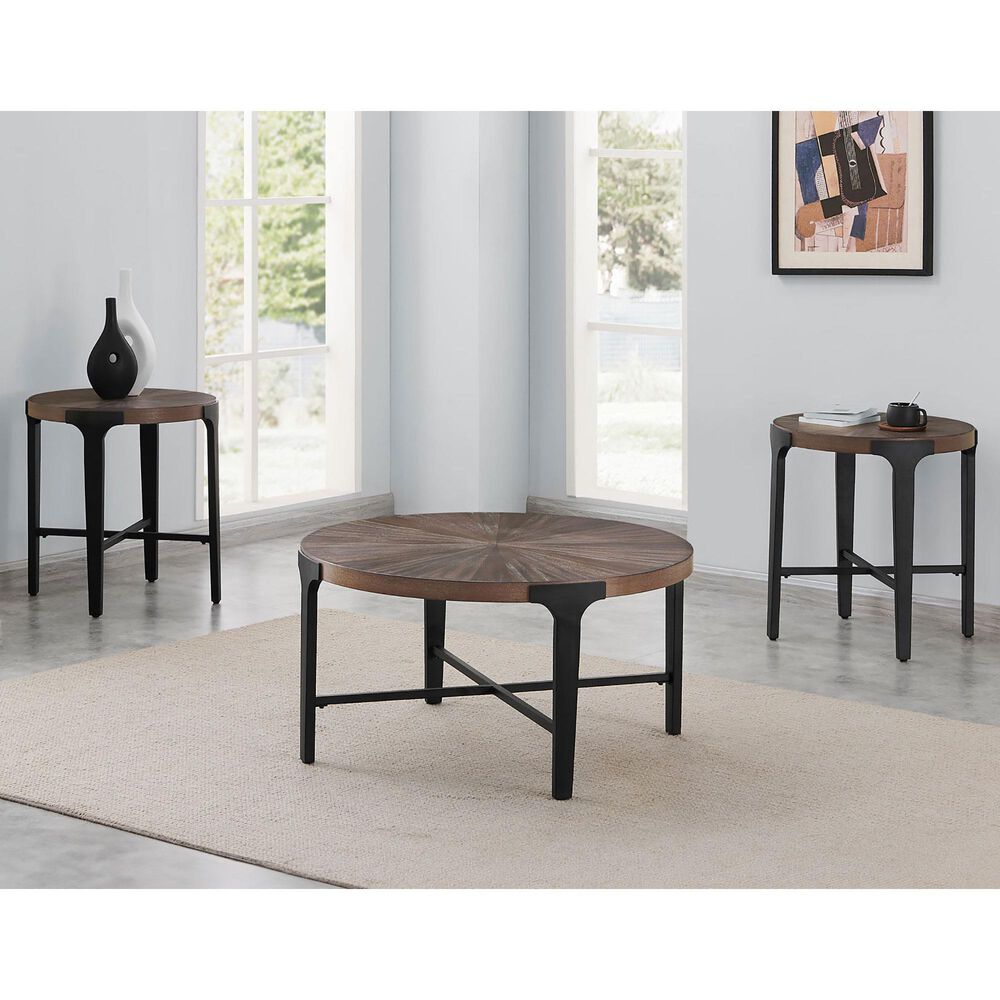Steve Silver Chevron End Table in Cinnamon and Black, , large